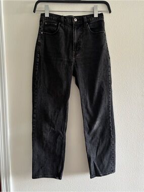 Abercrombie & Fitch The Ankle Straight Ultra High Rise Black Denim Jeans Size 27